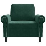 vidaXL Fauteuil Vert foncé 60 cm Velours