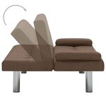 Vidaxl canapé-lit avec deux oreillers marron polyester