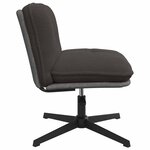 vidaXL Chaise pivotante de bureau gris foncé bouclé comme laine tissu