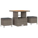 vidaXL Ensemble de canapé de jardin 8 Pièces Gris polyrotin