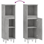 vidaXL Armoire de salle de bain gris béton 30x30x100 cm