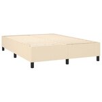 vidaXL Sommier à lattes de lit et matelas et LED Crème 140x190cm Tissu