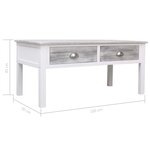 vidaXL Table basse Gris 100 x 50 x 45 cm Bois