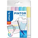 Etui de 6 marqueurs à pigment pintor extra fin 'pastel' pilot