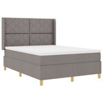 Lit Box Spring vidaXL avec matelas en taupe 140x190 cm en tissu
