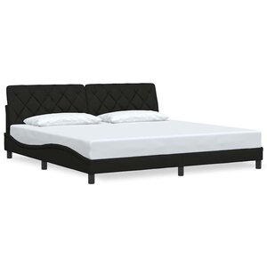 vidaXL Cadre de lit sans matelas noir 200x200 cm tissu