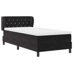 vidaXL Lit à ressorts avec matelas Noir 90 x 200 cm Velours