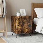 vidaXL Cabinet de chevet 2 Pièces Chêne fumé 43 x 34 5 x 50 cm