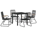 vidaXL Ensemble de salle à manger pour jardin 5 Pièces Noir Rattan PVC