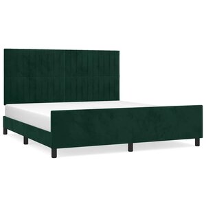 vidaXL Cadre de lit sans matelas vert foncé 160x200 cm velours