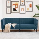 vidaXL Canapé à 3 places bleu velours
