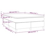 vidaXL Sommier à lattes de lit avec matelas Crème 140x190 cm Tissu