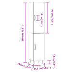 vidaXL Buffet haut Blanc 34 5x34x180 cm Bois d'ingénierie