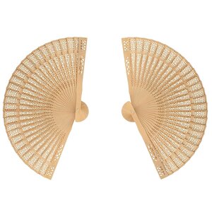 2 éventails en bois naturels à décorer 20 cm