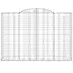 vidaXL Paniers à gabions arqués 6 Pièces 300x50x200/220 cm fer galvanisé
