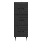 vidaXL Armoire à tiroirs Noir 33 x 34 5 x 89 5 cm Bois d'ingénierie