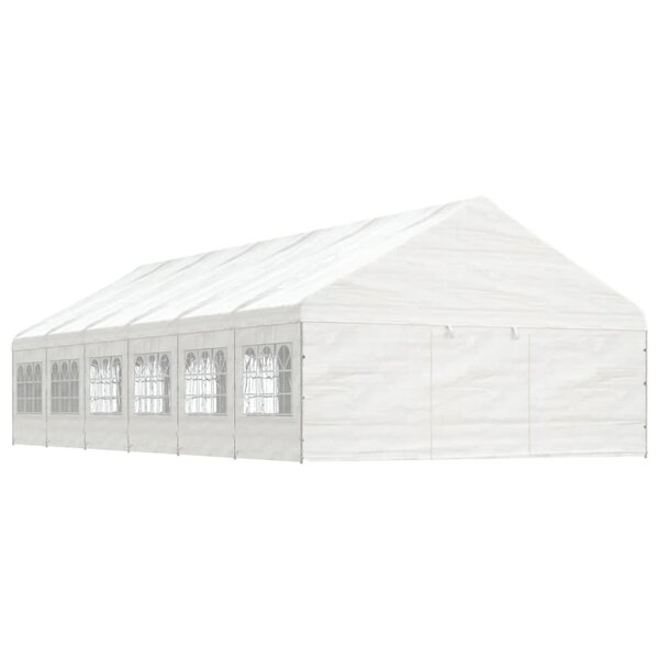 vidaXL Belvédère avec toit blanc 13 38x5 88x3 75 m polyéthylène