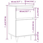 vidaXL Buffets 2 Pièces gris béton 40x35x70 cm bois d'ingénierie