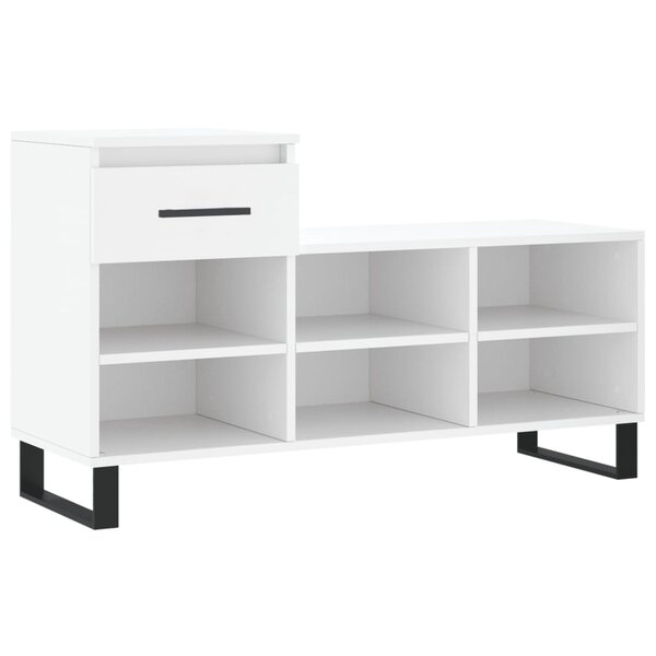 vidaXL Armoire à chaussures Blanc 102x36x60 cm Bois d'ingénierie