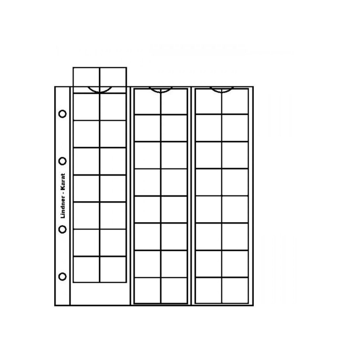 Feuilles Numismatique Karat Pour 5 Monnaies Jusqu'à38 Mm , 12 Monnaies Jusqu'à 30 Mm Et 16 Monnaies Jusqu'à 22 Mm , Avec Intercalaire Blanc, Paquet De 5