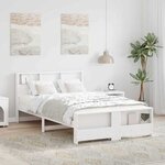 vidaXL Cadre de lit Blanc 120 x 190 cm Bois massif en pin