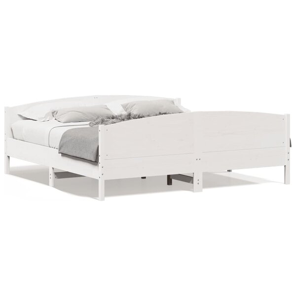 vidaXL Cadre de lit sans matelas blanc 180x200 cm bois massif de pin