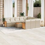 vidaXL Salon de jardin 11 Pièces avec coussins beige résine tressée