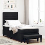 vidaXL Lit à Sommier avec Matelas & Banc Noir 80x200 cm Tissu
