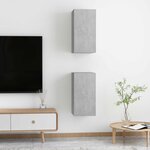 vidaXL 2 pc Gris béton Bois d'ingénierie