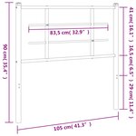 vidaXL Tête de lit métal blanc 100 cm