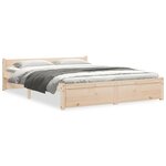vidaXL Cadre de lit sans matelas bois massif 135x190 cm