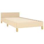 vidaXL Cadre de lit avec tête de lit sans matelas crème 90x190cm tissu