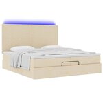 VidaXL Cadre de lit ottoman avec matelas crème 200x200cm tissu