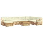 vidaXL Ensemble de canapés d'extérieur 9 Pièces Blanc et crème Polyester