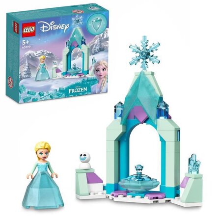 Lego 43199 disney la cour du château d'elsa jouet de construction pour  enfants mini-poupée reine des neiges 2 et robe diamant - La Poste