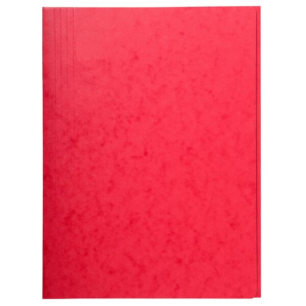 Chemise Simple Sans Élastique Avec 3 Rabats Carte Lustrée 400gm2 - A4 - Rouge - X 25 - Exacompta