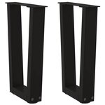 vidaXL Pieds de table basse en V 2 pièces Noir 38 x (42-43 3) cm Acier