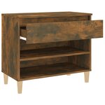 vidaXL Armoire à chaussures Chêne fumé 70x36x60 cm Bois d'ingénierie