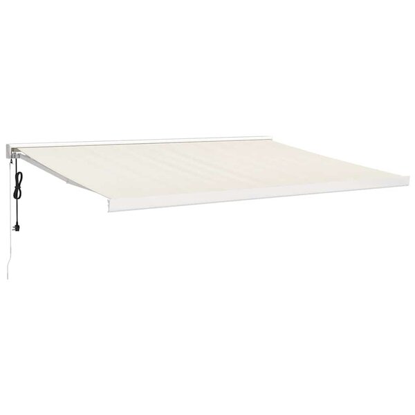 vidaXL Auvent rétractable crème 4x3 m tissu et aluminium