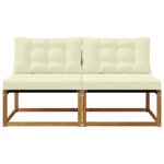 vidaXL 2 Pièce Sofa de milieu extérieur Bois d'Acacia Massif Naturel
