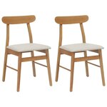 vidaXL Chaise de salle à manger 2 pc Bois de Caoutchouc Massif