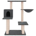 vidaXL Arbre à chat avec griffoirs en sisal gris foncé 82 5 cm