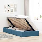 vidaXL Cadre de lit ottoman Bleu foncé 90 x 190 cm Velours
