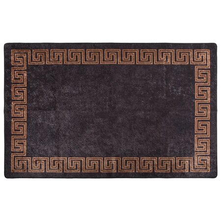 vidaXL Tapis lavable antidérapant 160x230 cm Noir et doré