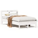 vidaXL Cadre de lit sans matelas blanc 90x200 cm bois de pin massif