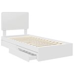 vidaXL Lit de Rangement Blanc 90 x 200 cm Bois d'ingénierie