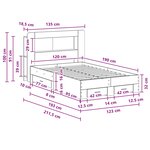 vidaXL Cadre de lit avec rangement Sonoma gris 120 x 190 cm