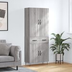 vidaXL Buffet haut Sonoma gris 69 5x34x180 cm Bois d'ingénierie