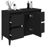 vidaXL Meuble d'évier noir 80x33x60 cm bois d'ingénierie
