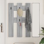vidaXL Porte-manteau mural avec stockage Sonoma gris 65 x 3 x 100 cm